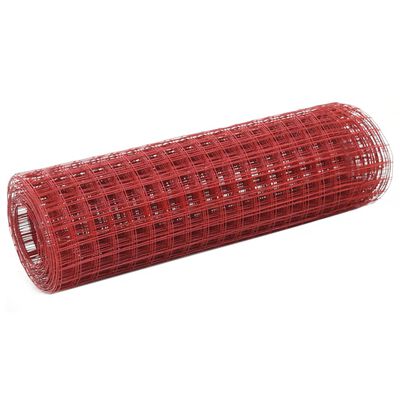 vidaXL Pletivo ke kurníku ocel PVC vrstva 10 x 0,5 m červené