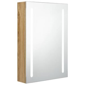 vidaXL LED koupelnov&aacute; skř&iacute;ňka se zrcadlem dub 50 x 13 x 70 cm