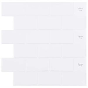 vidaXL Subway dlaždice 10 pcs B&iacute;l&aacute; 30 x 30 cm Polyuretan a PET