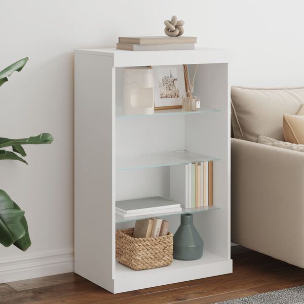 vidaXL Př&iacute;born&iacute;k s LED osvětlen&iacute;m b&iacute;l&yacute; 60,5 x 37 x 100 cm