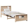 vidaXL R&aacute;m postele s polic&iacute; s čelo Hněd&aacute; 100 x 200 cm Masivn&iacute; borovice