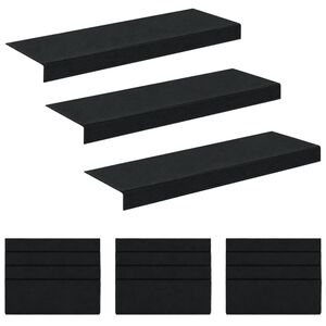vidaXL N&aacute;&scaron;lapy na schody 15 ks 65 x 21 x 4 cm Tmavě &scaron;ed&aacute; Polyester