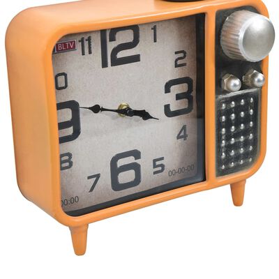 vidaXL Stolní hodiny oranžové a černé 25 x 11 x 48 cm železo a MDF