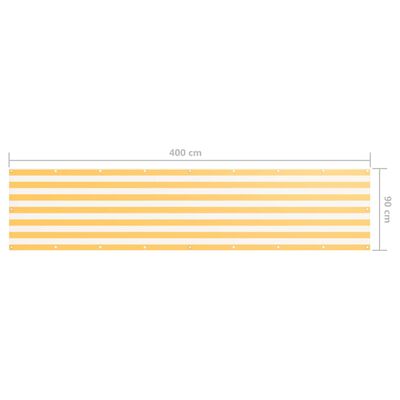 vidaXL Balkónová zástěna bílá a žlutá 90 x 400 cm oxfordská látka