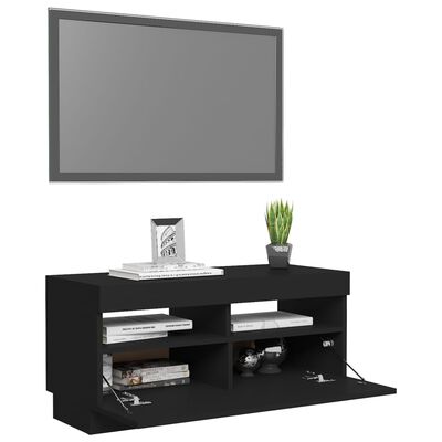 vidaXL TV skříňka s LED osvětlením černá 80 x 35 x 40 cm