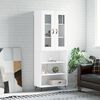 vidaXL Skř&iacute;ň highboard b&iacute;l&aacute; 69,5 x 34 x 180 cm kompozitn&iacute; dřevo