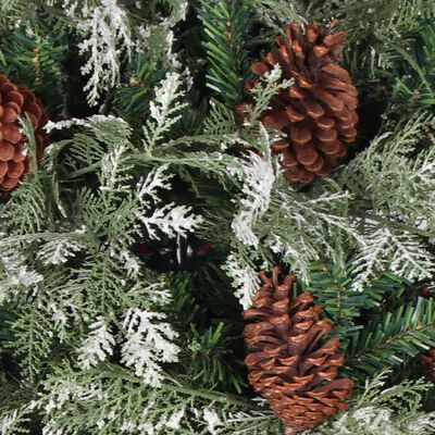 vidaXL Vánoční stromek se šiškami zelenobílý 195 cm PVC a PE