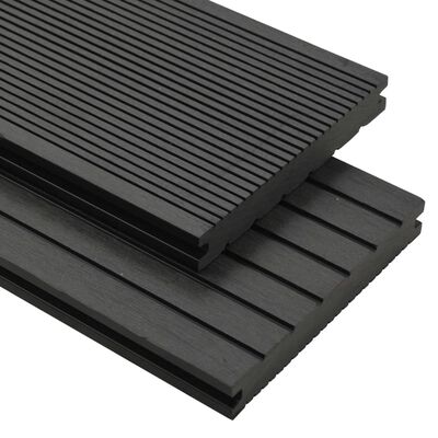 vidaXL WPC plná terasová prkna a příslušenství 16 m² 2,2 m černá