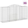 vidaXL Klenut&eacute; gabionov&eacute; ko&scaron;e 6 ks 300x50x140/160cm pozinkovan&eacute; železo