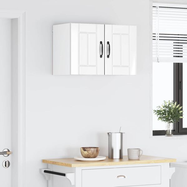 vidaXL Kuchyňsk&aacute; skř&iacute;ň Lucca 2 pcs B&iacute;l&aacute; s vysok&yacute;m leskem