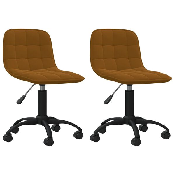 vidaXL Otočn&eacute; j&iacute;deln&iacute; židle 2 ks hněd&eacute; samet
