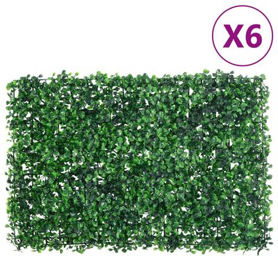  vidaXL Umělý plot z listnatého keře 6 ks zelený 40 x 60 cm