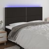 vidaXL Čelo postele s LED čern&eacute; 180x5x118/128 cm textil