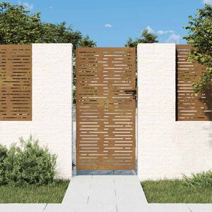 vidaXL Zahradn&iacute; branka 85 x 200 cm z corten oceli čtvercov&yacute; design