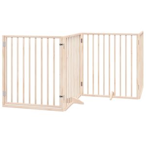 vidaXL Z&aacute;brana pro psy s dv&iacute;řky skl&aacute;dac&iacute; 4 panely 320cm topolov&eacute; dřevo