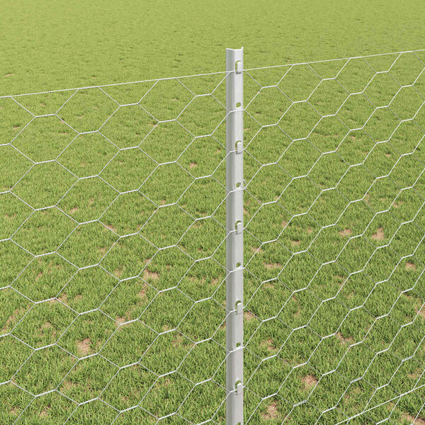 vidaXL Plot s sloupkem Stř&iacute;brn&aacute; 1,5 x 10 m Ocel