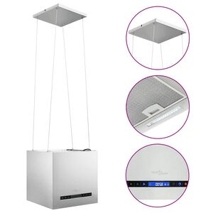 vidaXL Z&aacute;věsn&aacute; ostrůvkov&aacute; digestoř dotykov&yacute; senzor LCD 37cm nerez ocel