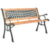 vidaXL Zahradn&iacute; lavice 116 cm litina a masivn&iacute; jedlov&eacute; dřevo
