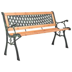 vidaXL Zahradn&iacute; lavice 116 cm litina a masivn&iacute; jedlov&eacute; dřevo
