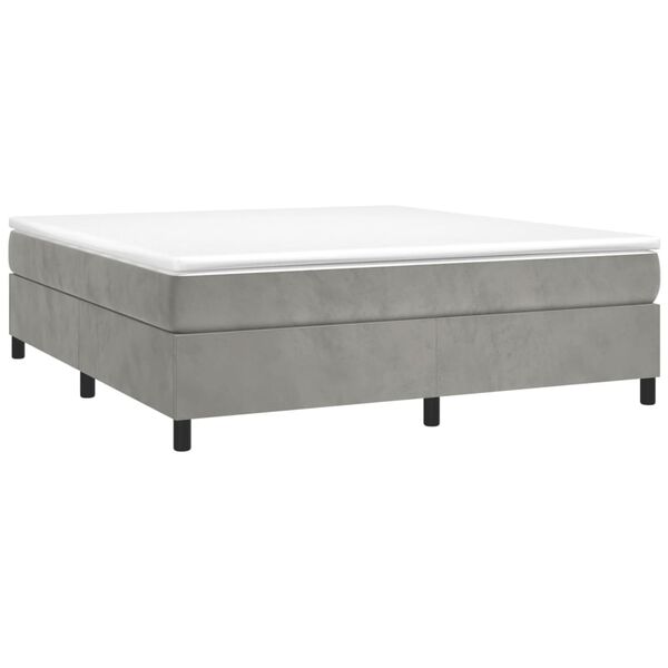 vidaXL Box spring postel s matrac&iacute; světle &scaron;ed&aacute; 200x200 cm samet