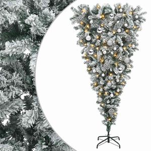vidaXL Uměl&yacute; v&aacute;nočn&iacute; stromek s obr&aacute;cen&yacute;mi větvemi 150 cm 150 LED