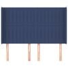 vidaXL Čelo postele typu u&scaron;&aacute;k modr&eacute; 147x16x118/128 cm textil
