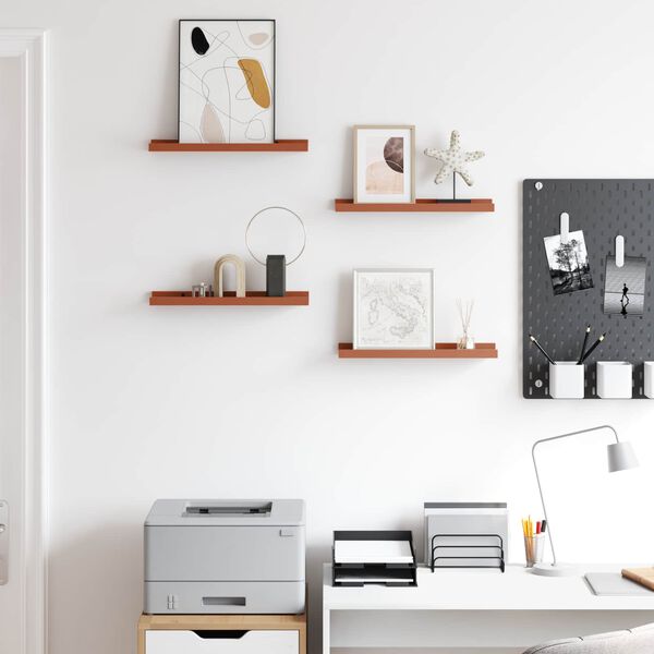 vidaXL N&aacute;stěnn&aacute; polička 4 pcs Červen&aacute; 40 x 9 x 3 cm kompozitn&iacute; dřevo