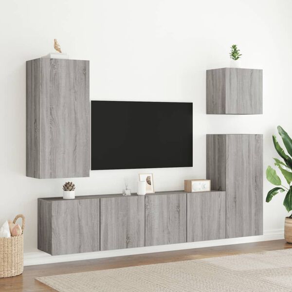 vidaXL N&aacute;stěnn&aacute; TV skř&iacute;ňka &scaron;ed&aacute; sonoma 40,5x30x90 cm kompozitn&iacute; dřevo