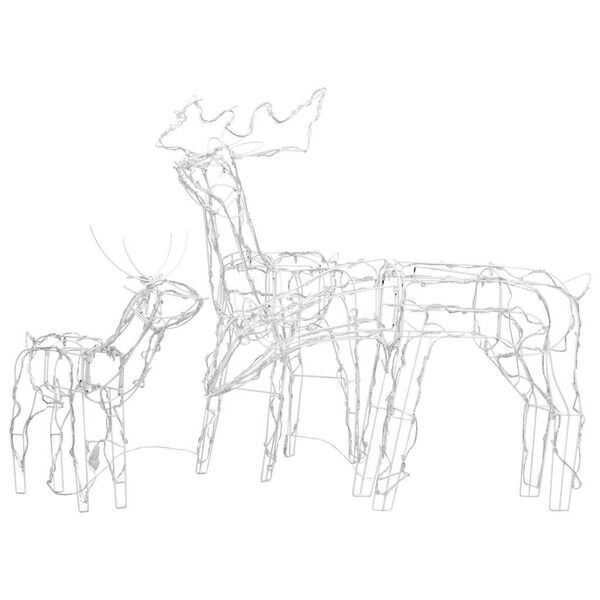 vidaXL 3dílná vánoční světelná dekorace sobi 229 LED diod