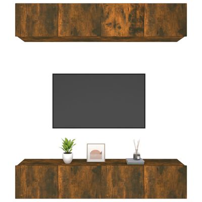 vidaXL TV skříňky 4 ks kouřový dub 80 x 30 x 30 cm kompozitní dřevo