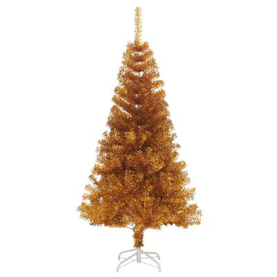 vidaXL Umělý vánoční stromek se stojanem zlatý 150 cm PET
