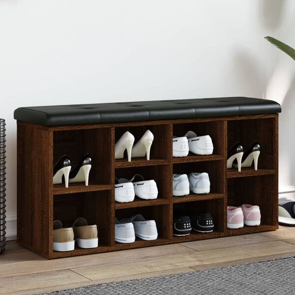 vidaXL Lavice s botníkem hnědý dub 102 x 32 x 50 cm kompozitní dřevo