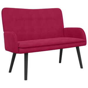 vidaXL Pohovka pro dva v&iacute;nov&aacute; červen&aacute; 115 x 61 x 87 cm samet