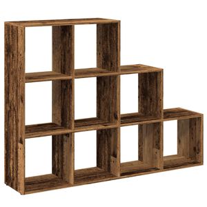 vidaXL Knihovna/děl&iacute;c&iacute; stěna 3patrov&aacute; old wood 137,5x29x103,5 cm