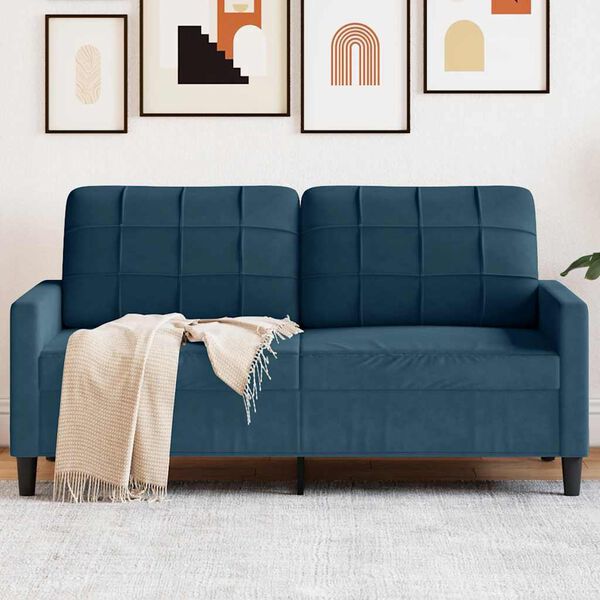 vidaXL 2m&iacute;stn&aacute; pohovka modr&aacute; 140 cm samet