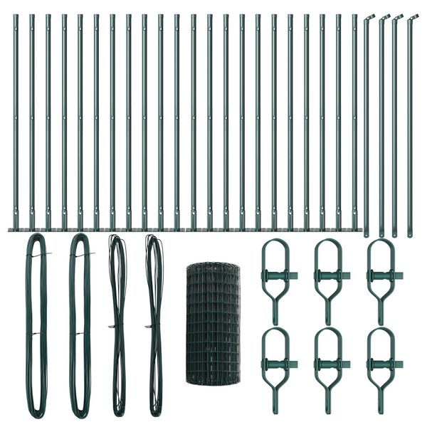 vidaXL Plot s sloupkem Zelen&aacute; 0,4 x 50 m Ocel a PVC