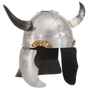 vidaXL Fantasy vikingsk&aacute; přilba pro LARPy stř&iacute;brn&aacute; ocel
