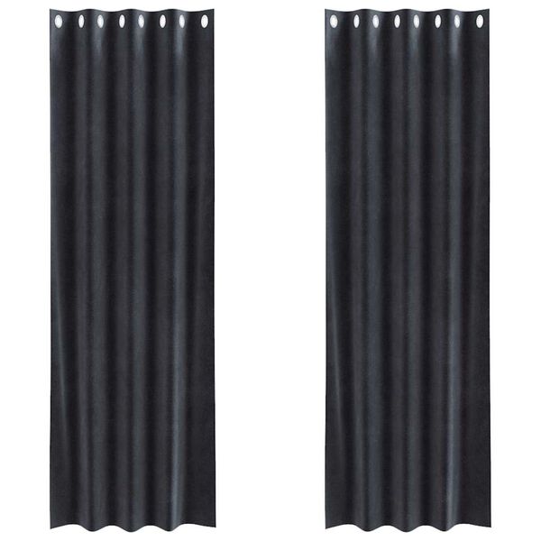 vidaXL Zatemňovací závěsy 2 pcs Tmavě šedá 140 x 225 cm samet