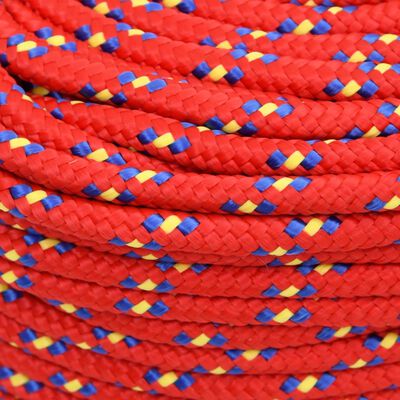 vidaXL Lodní lano červené 8 mm 50 m polypropylen