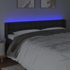 vidaXL Čelo postele s LED čern&eacute; 163 x 16 x 78/88 cm uměl&aacute; kůže