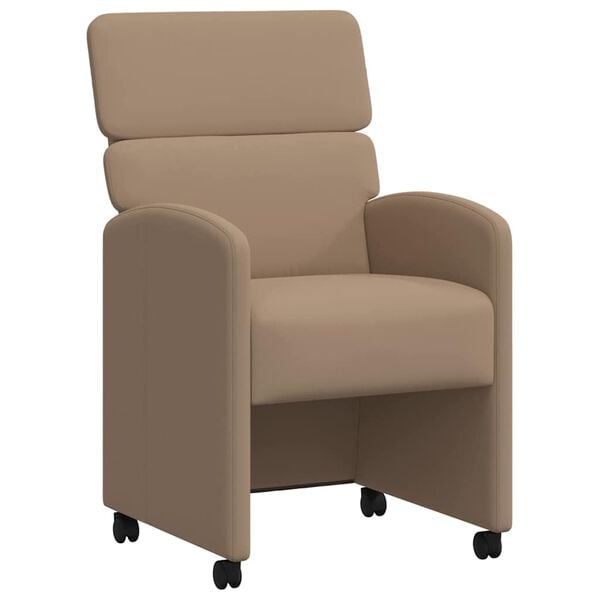 vidaXL Jídelní židle na kolečkách 2 pcs Cappuccino 58 x 65 x 98 cm