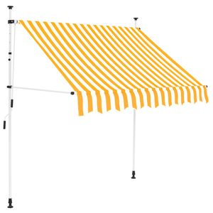 vidaXL Ručně zatahovac&iacute; mark&yacute;za 150 cm oranžovo-b&iacute;l&eacute; pruhy