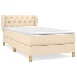 vidaXL Box spring postel s matrac&iacute; kr&eacute;mov&aacute; 80 x 200 cm textil