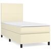 vidaXL Box spring postel s matrac&iacute; kr&eacute;mov&aacute; 90x200 cm uměl&aacute; kůže