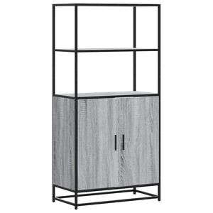 vidaXL Skř&iacute;ň highboard &scaron;ed&aacute; sonoma 68x35x139cm kompozitn&iacute; dřevo a kov