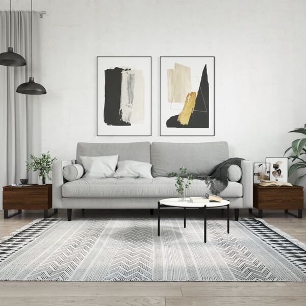 vidaXL Konferenčn&iacute; stolky 2 ks hněd&yacute; dub 50x46x35 cm kompozitn&iacute; dřevo