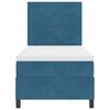 vidaXL Postel s boxspringem s matrac&iacute; Tmavě modr&aacute; 90 x 200 cm textil