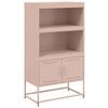 vidaXL Skř&iacute;ň highboard růžov&aacute; 68,5 x 38,5 x 123,5 cm ocel