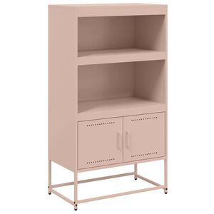 vidaXL Skř&iacute;ň highboard růžov&aacute; 68,5 x 38,5 x 123,5 cm ocel