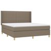 vidaXL Box spring postel s matrac&iacute; a LED taupe 160x200 cm textil